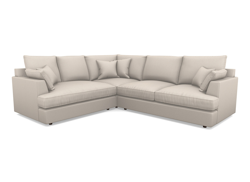 Slingsby Medium Fitted Cover Corner Sofa RHF in Two Tone Plain Biscuit